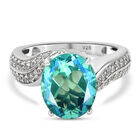 Pfau Triplett Quarz und Zirkon Ring 925 Silber platiniert  ca. 4,22 ct image number 0