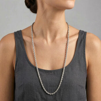 Kordel Halskette in Silberton, 59,5cm