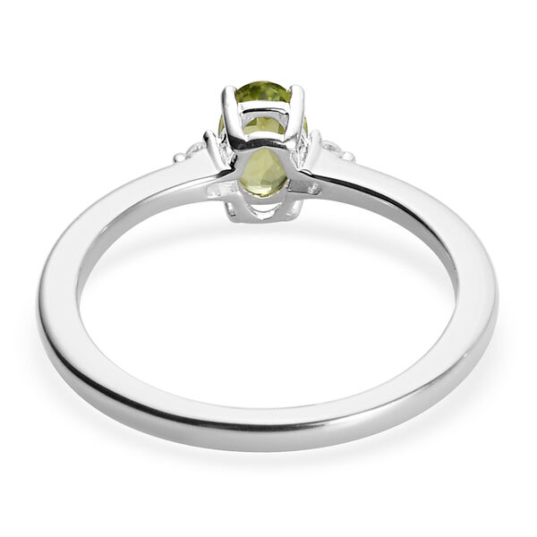 Natürlicher Peridot und Weißer Simulierter Diamant Ring 925 Silber  ca. 0,53 ct image number 6