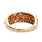 Mexikanischer Kirschfeuer-Opal und Zirkon Ring 925 Silber 585 Vergoldet image number 5