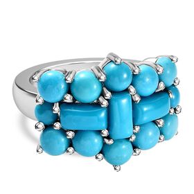 Amerikanischer, natürlicher Sleeping Beauty Türkis Bootsring - 4,62 ct.