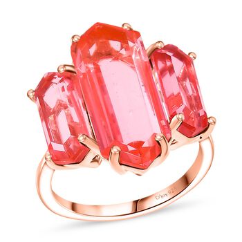 D&rsquo;joy Tulpe-Triplet Quarz Ring 925 Silber 750 ros&eacute;vergoldet (Gr&ouml;&szlig;e 18.00) ca. 11,34 ct