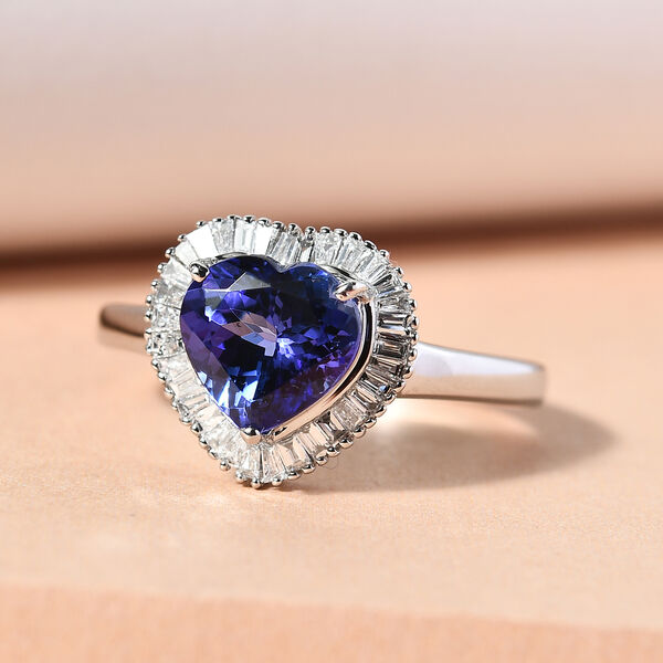 RHAPSODY AAAA Tansanit und Diamant-Ring, VS E-F, 950 Platin  ca. 2,40 ct image number 2