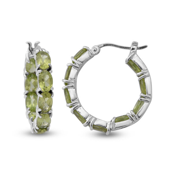 Nat&uuml;rliche Peridot-Creolen in Silber, 8,64 ct.