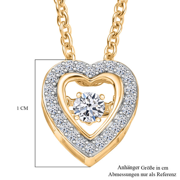 LUXURIANT SI-GH Labor Diamant Anhänger mit 45cm Kette, 925 Silber 750 Gelbgold Vermeil - 0,25 ct. image number 7