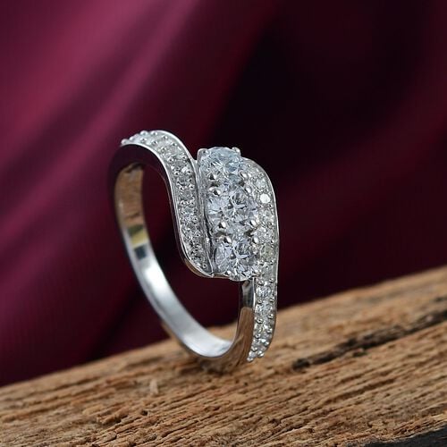 Lab Grown Diamant SI Ring 925 Silber rhodiniert (Größe 20.00) ca. 1,00 ct image number 1