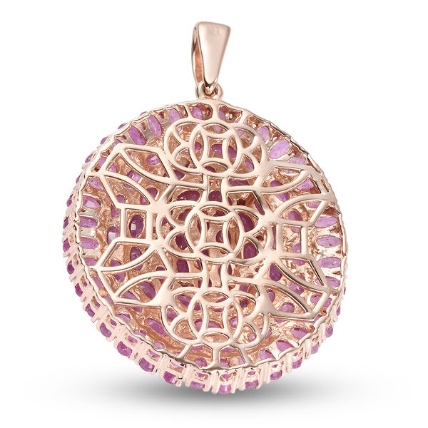 Ilakaka Rosa Saphir-Anh&auml;nger, (Fissure gef&uuml;llt), 925 Silber ros&eacute;vergoldet ca. 28,99 ct image number 4