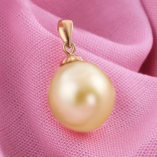 ILIANA goldener S&uuml;dseeperlen-Solit&auml;r-Anh&auml;nger in 750 Gelbgold image number 3