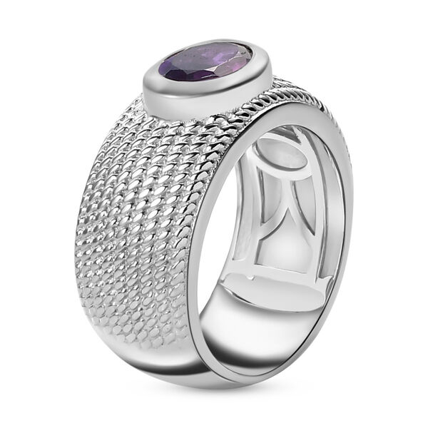 Afrikanischer Amethyst-Solit&auml;r-Ring in Silberton, 0,94 ct. image number 5