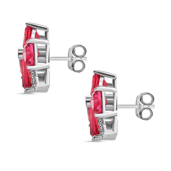 Labor Padparadscha Saphir und Zirkon Ohrringe - 9,10 ct. image number 5