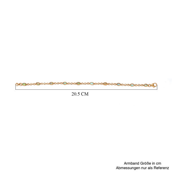 Nat&uuml;rliches, &auml;thiopisches Opal wei&szlig;es Zirkon-Armband, ca. 20 cm, 925 Silber vergoldet ca. 1,73 ct image number 5