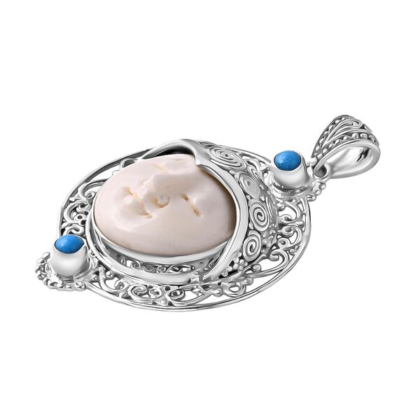D'Joy Sleeping Beauty T&uuml;rkis, Ox Bone Anh&auml;nger 925 Silber ca. 0,59 ct. image number 3