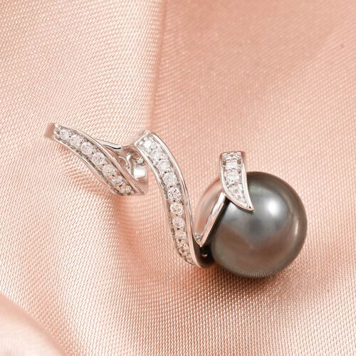 ILIANA zertifiziert und geprüft AAA Tahiti Perle und Diamant (SI) Anhänger in 750 Weißgold image number 1