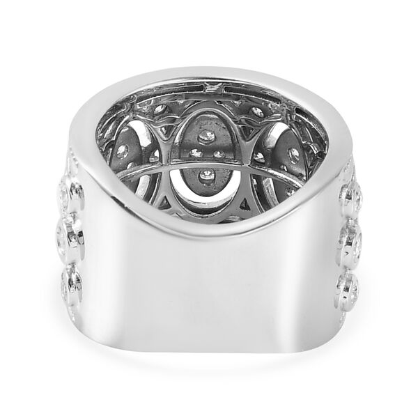 88 Facetten Moissanit-Ring, 925 Silber platiniert  ca. 0,90 ct image number 6