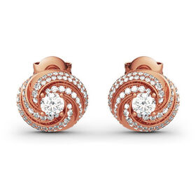 AAA Zirkonia Knotten Design Ohrringe, Messing rosévergoldet