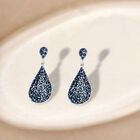 Blaue Diamant-Ohrringe, 925 Silber platiniert ca. 1,00 ct image number 1