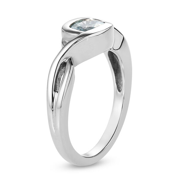 Kambodschanischer blauer Zirkon Ring 925 Silber platiniert  ca. 0,91 ct image number 5