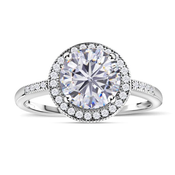 Lustro Stella - Wei&szlig;er Zirkonia Ring, 925 Silber platiniert (Gr&ouml;&szlig;e 17.00) ca. 3.65 ct image number 3