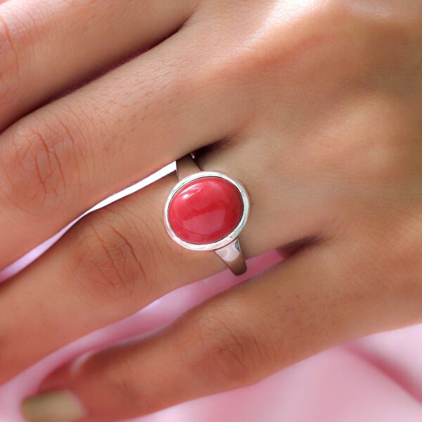 Oregon Pfirsich Opal-Solit&auml;r-Ring, 925 Silber platiniert, 3,45 ct image number 3