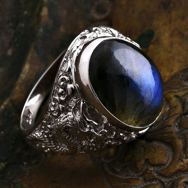 Royal Bali - AAA Labradorit Ring 925 Silber (Gr&ouml;&szlig;e 16.00) ca. 13.00 ct image number 1