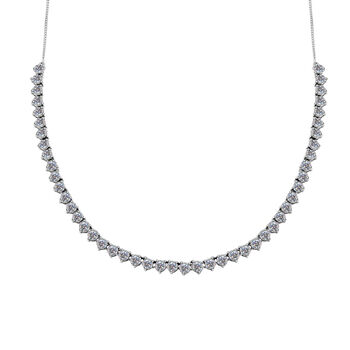 Moissanit Halskette, ca. 45 cm, 925 Silber ca. 10.34 ct