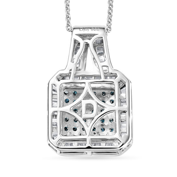 D'Joy blauer und wei&szlig;er Diamant Anh&auml;nger mit 50cm Kette - 1 ct. image number 4