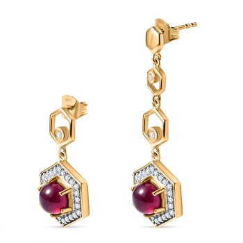 Afrikanische Rubin und Zirkon-Ohrringe - 5,45 ct.