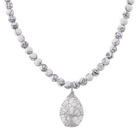 Weißer Howlit Halskette ca. 45 cm+ 5 cm extender, ca. 230.00 ct