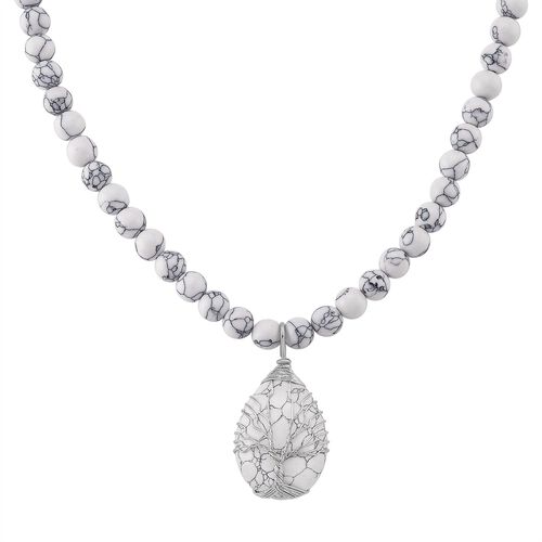 Weißer Howlit Halskette ca. 45 cm ca. 230.00 ct image number 0