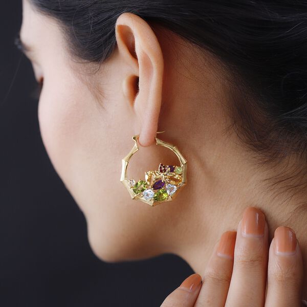 GP Italian Garden Kollektion - Nat&uuml;rliche Mehrfach-Peridot-Ohrringe - 9,87 ct. image number 2