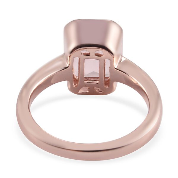 Rosa Quarz Solitär Ring 925 Silber Roségold image number 5