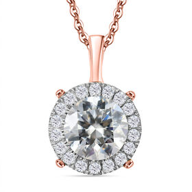Moissanit Schmuckset 925 Silber 750 Roségold Vermeil ca. 2.07 ct