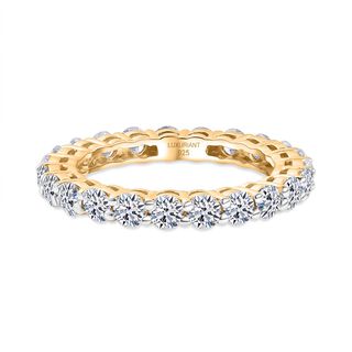 LUXURIANT DIAMOND - Lab Grown Diamant SI-GH SGL zertifiziert Ring 925 Silber 750 Gelbgold Vermeil (Größe 17.00) ca. 2.00 ct