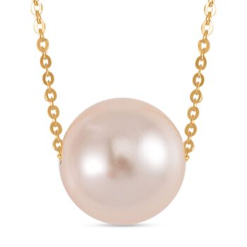 Wei&szlig;e Muschelkernperle Halskette ca. 43 cm 925 Silber vergoldet