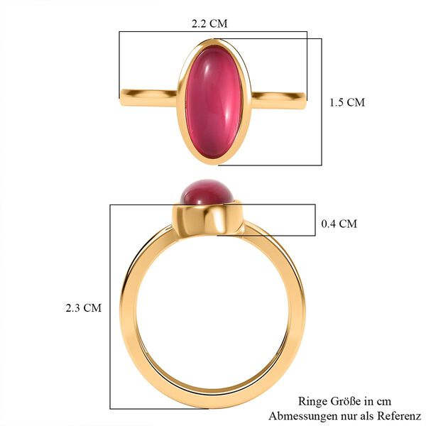 D'Joy Maulbeer Mondstein Ring 925 Silber 750 Gelbgold Vermeil (Gr&ouml;&szlig;e 19.00) ca. 2,45 ct image number 7