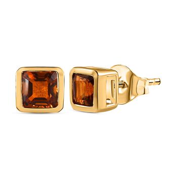 AA Madeira Citrin Ohrringe 925 Silber vergoldet ca. 1.20 ct