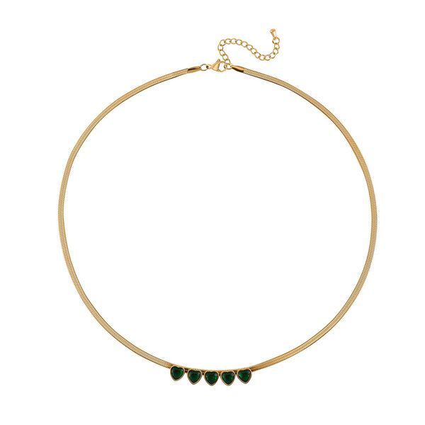 Neongr&uuml;ne Kristall-Halskette, 50 cm