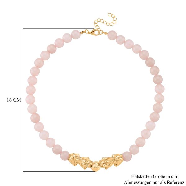 Rosenquarz Flexibles Pixiu Halskette ca. 45 cm+3.75 cm Extender, vergoldet ca. 330.00 ct image number 5
