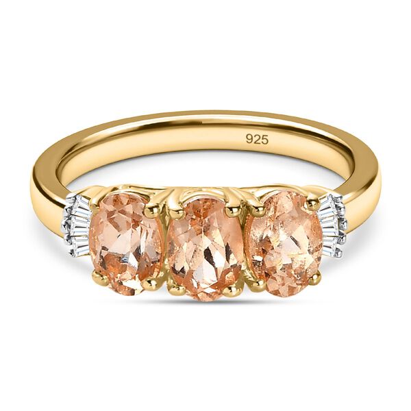 AA Ceylon kaiserlicher Granat und wei&szlig;er Diamant-Ring - 1,82 ct.