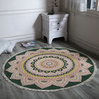Handgewebter Teppich aus 100% Baumwolle, 150 cm Durchmesser, Mandala Grün image number 0
