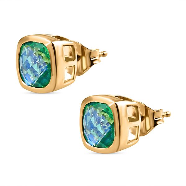 Pfau Triplett Quarz-Ohrringe, 925 Silber vergoldet ca. 3,46 ct image number 4