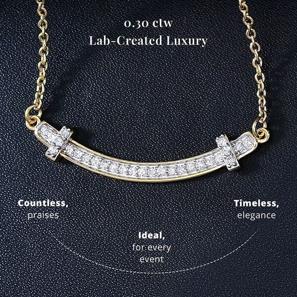LUXURIANT SI Labor Diamant 45+5cm Halskette, 925 Silber 750 Gelbgold Vermeil - 0,33 ct. image number 2