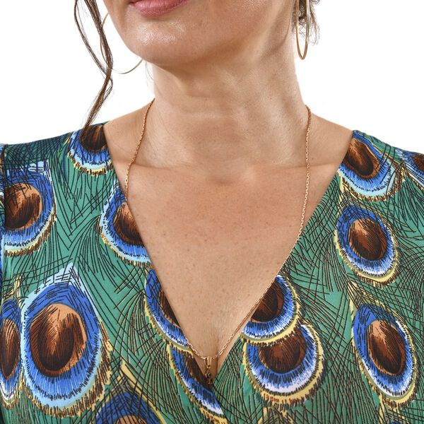 TAMSY - Maxi Kleid mit gesmokter Taille und Flatter&auml;rmel, One Size, gr&uuml;n image number 4