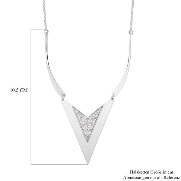 Weiße Kristall-Halskette in Silberton, 50 cm - 0,80 ct. image number 5