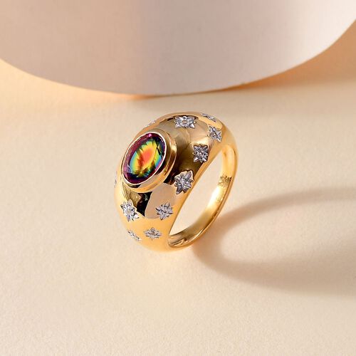 Nebula Quarz und Zirkon Ring, ca. 1,66 ct. image number 1