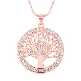 Kristall-Lebensbaum-Anhänger mit 73cm Kette, Roségoldton