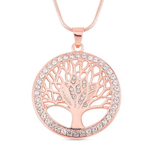 Kristall-Lebensbaum-Anhänger mit 73cm Kette, Roségoldton image number 0