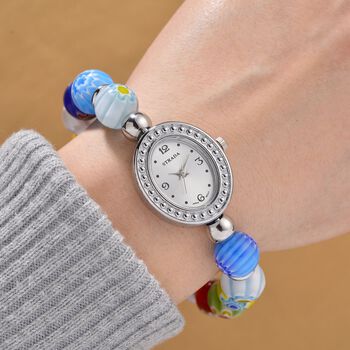 STRADA flexible mehrfarbige Armbanduhr im Murano-Stil, Japanisches Uhrwerk