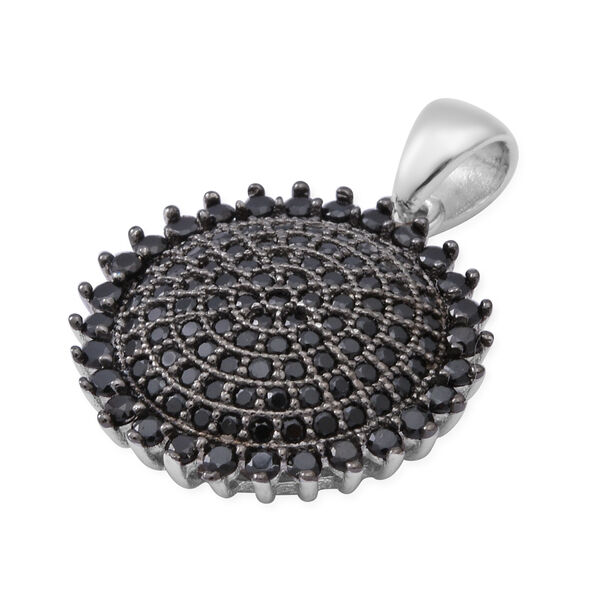 Schwarzer Spinell Anh&auml;nger 925 Silber rhodiniert ca. 1,47 ct image number 2