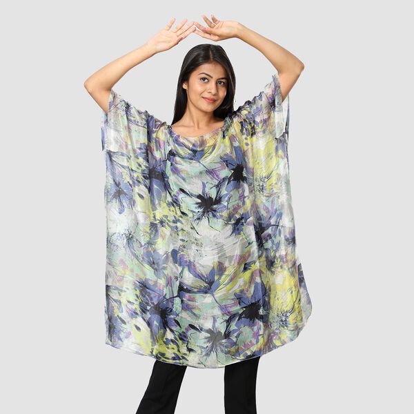 100% Maulbeerseide Shirt,Einheitsgr&ouml;&szlig;e Blumen image number 0